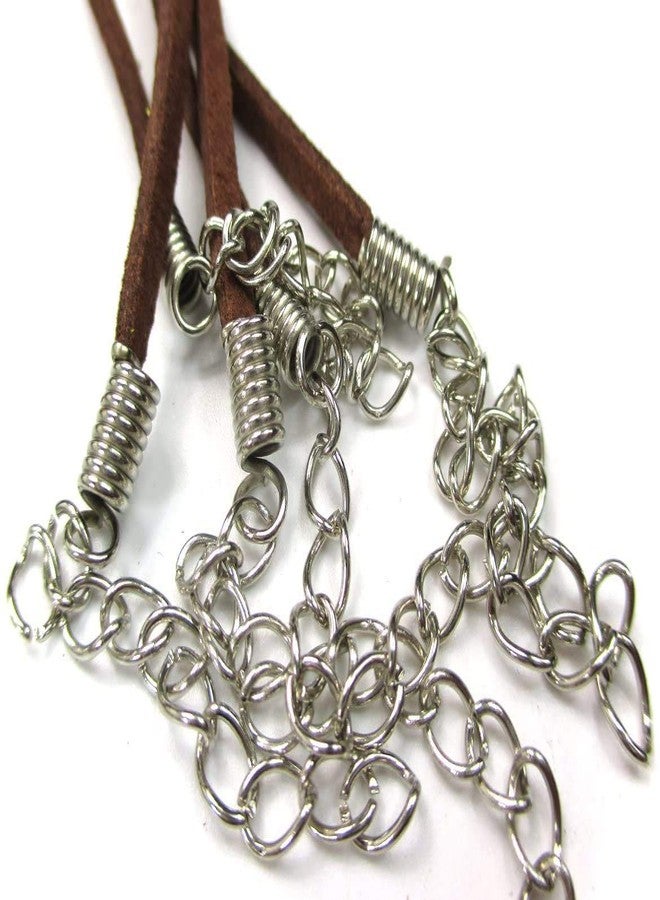 OMX Bulk Cord 10 Pieces, Suede Flat Leather 43cm/17 Necklace Chain for Pendants Bracelet and Jewelry Charms Making. Thickness Leather is 3X1.4MM (Brown) - Image 5